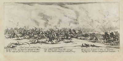 The Battle (Les miseres et les mal-heures de la guerre, pl. 3) by Jacques Callot